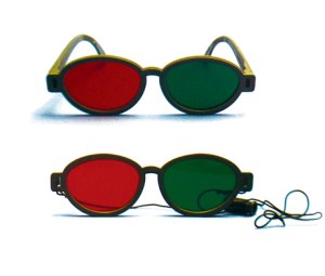 Professional vision therapy red/green glasses